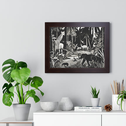 Animal Kingdom Print, Jungle Wall Decor, Elephant Picture, Shadow Wall Hanging, Giraffe Picture, Living Room Poster, Office Scenery