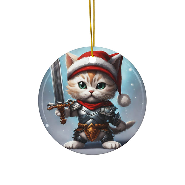 ARMORED KITTEN WARRIOR Christmas Ornament