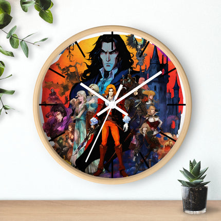 THE FACE OF HIDDEN EVIL OVERSHADOWS THE DUSK Video Game Inspired Abstract Collage Wall Art Clock