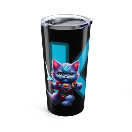 CUSTOM LETTER K PERSONALIZED KIDS WARRIOR CAT BOYS Tumbler