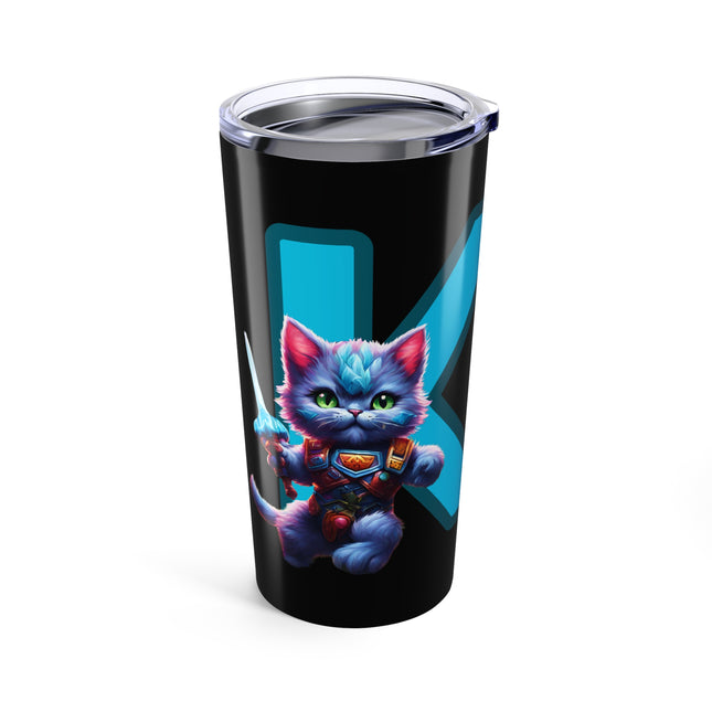 CUSTOM LETTER K PERSONALIZED KIDS WARRIOR CAT BOYS Tumbler