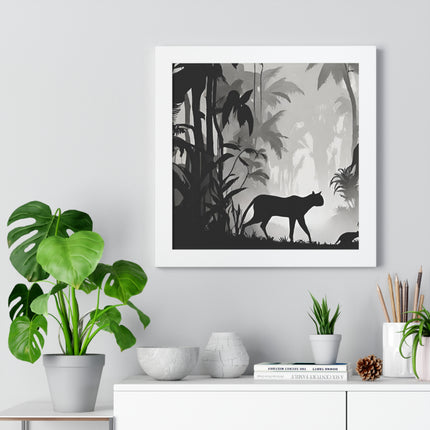 CHEETAH PREDATOR SHADOW - Wild Leopard Jungle Framed Wall Art