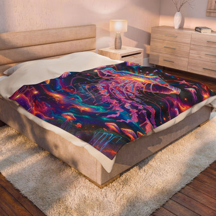 TRIPPY DIMENSIONAL JELLYFISH Psychedelic Blanket