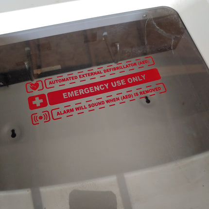 VINTAGE ALARMED AED WALL MOUNTED CABINET DEFIBRILLATOR EMERGENCY BOX