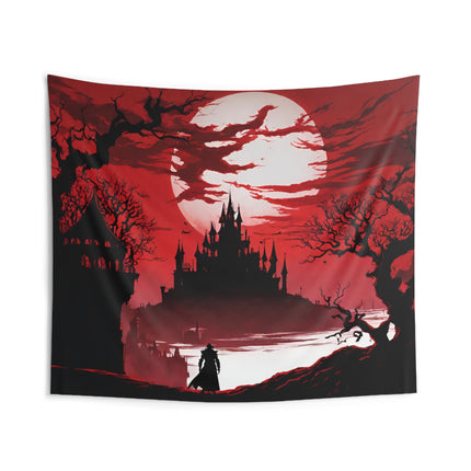 THE MOON ITSELF CAN DEVOUR THE NIGHT Video Game Inspired Art Tapestry