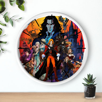 THE FACE OF HIDDEN EVIL OVERSHADOWS THE DUSK Video Game Inspired Abstract Collage Wall Art Clock