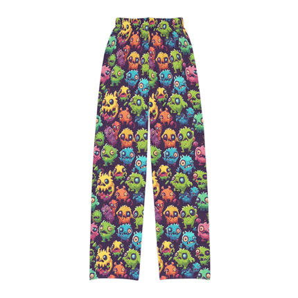 Kids Pajama Pants | Vintage 90's Style Retro Monster Gross Out Bed Time Wear | Cute Furry Fuzzy Ooze Beast Monsters Night Bottoms