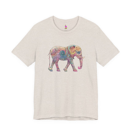 COLORFUL PATTERN ELEPHANT T-Shirt - Vibrant Animal Art Collector Tee