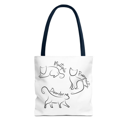 Cat Tote Bag | Cat Lovers Gift Bag | Multiple PUSSYNALITY Disorder Grocery Bag | Mental Health Humor | Two Sided Animal Owner Tote