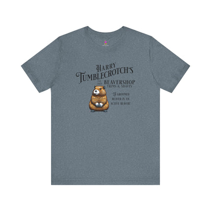 HARRY TUMBLECROTCH'S BEAVERSHOP T-Shirt - Funny Barbershop Parody Adult Humor Tee
