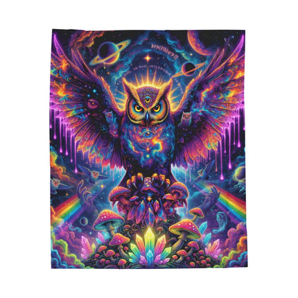 SPIRIT OWL GUARDIAN Galaxy Psychedelic Blanket