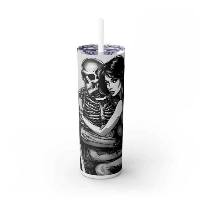 BEAUTY, BIKES AND BONES Skinny Tumbler - Dead Love Skeleton Rider Motorcycle Cup