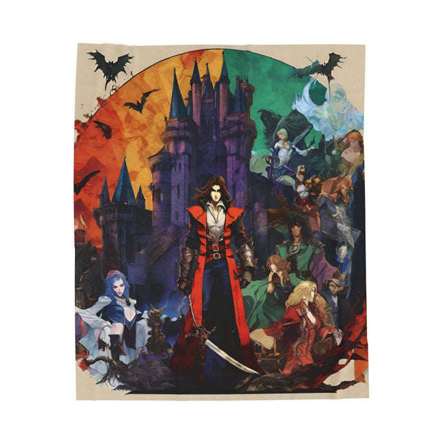 A CURSED ECLIPSE UPSETS THE BALANCE OF LIGHT AND DARKNESS Video Game Inspired Abstract Collage Blanket