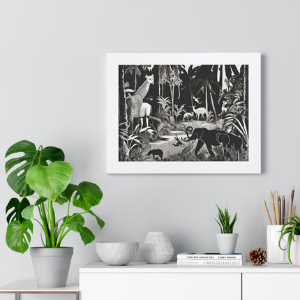 Animal Kingdom Print, Jungle Wall Decor, Elephant Picture, Shadow Wall Hanging, Giraffe Picture, Living Room Poster, Office Scenery