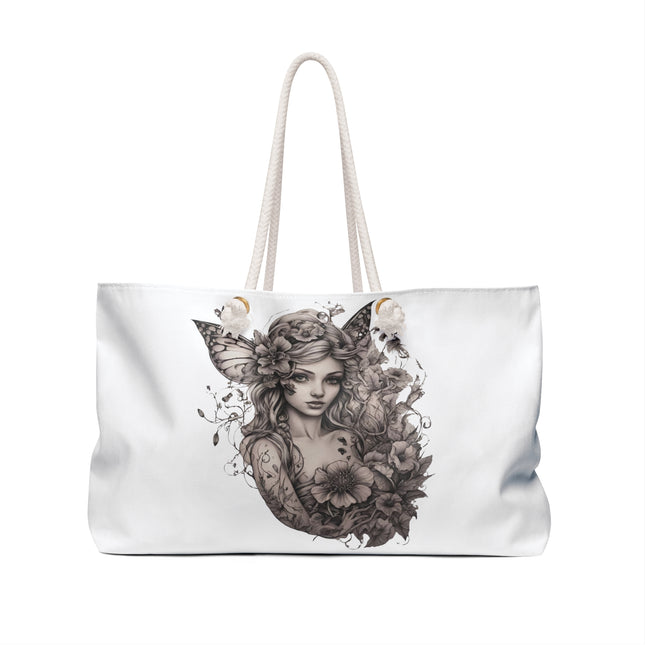 Flower Fantasy Butterfly Fairy Travel Gift Bag, Flower Garden Princess Maiden Weekend Bag, Mystical Beauty Tote