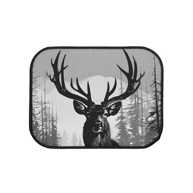 Big Buck Deer Hunter Car Floor Mat | Winter Woods Snow Hunting Scene Auto Carpeting | Car Lovers Gift
