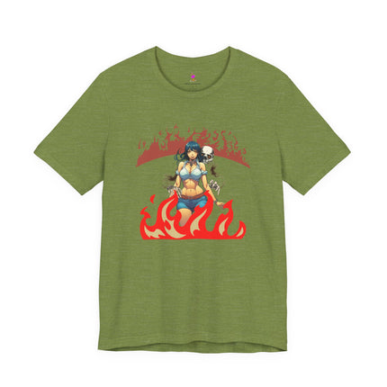 MANIPULATING THE FLAMES OF DESIRE T-Shirt - Anime Girl Fire Art Tee