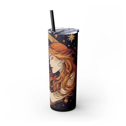 MOON SHAPING GODDESS Skinny Tumbler - Lunar Celestial Beauty Cup