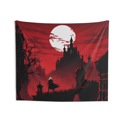 CONQUEROR OF THE HORRORS OF THE NIGHT Video Game Room Inspired Art Tapestry