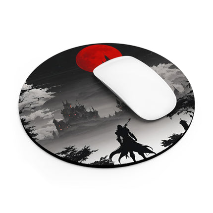 DEATH AND TERROR AWAIT UNDER THE BLOOD MOON Video Game Inspired Mouse Pad