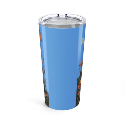 Flower Fantasy Maiden Girl Tumbler, Mushroom Flowered Garden Princess Fairy Travel Cup, Mystical Beauty Office Drink Holder