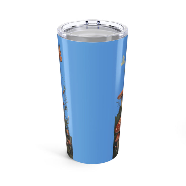 Flower Fantasy Maiden Girl Tumbler, Mushroom Flowered Garden Princess Fairy Travel Cup, Mystical Beauty Office Drink Holder