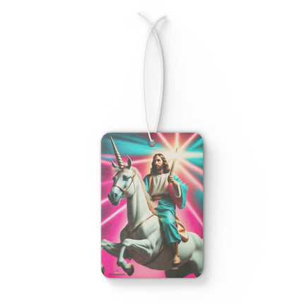 Jesus Rides Again Unicorn Car Air Freshener