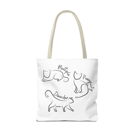 Cat Tote Bag | Cat Lovers Gift Bag | Multiple PUSSYNALITY Disorder Grocery Bag | Mental Health Humor | Two Sided Animal Owner Tote