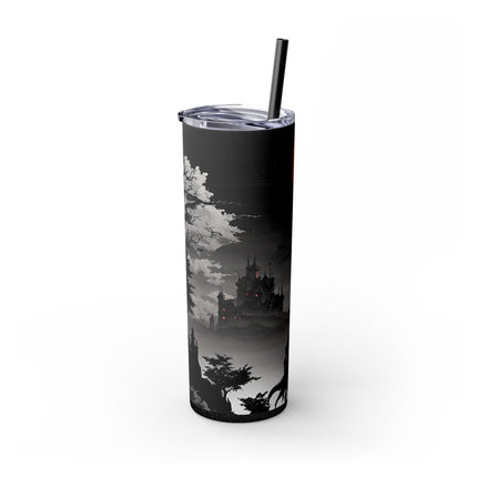 DEATH AND TERROR AWAIT - Video Game Inspired Skinny Tumbler