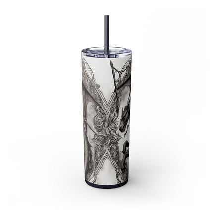 GOTHIC MEDIEVAL FLYING DRAGON Skinny Tumbler - Mutating Lizard Woman Beast Dark Fantasy Cup