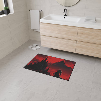 STANDING AT THE PRECIPICE OF EVIL Video Game Inspired Floor Mat