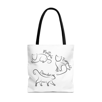 Cat Tote Bag | Cat Lovers Gift Bag | Multiple PUSSYNALITY Disorder Grocery Bag | Mental Health Humor | Two Sided Animal Owner Tote