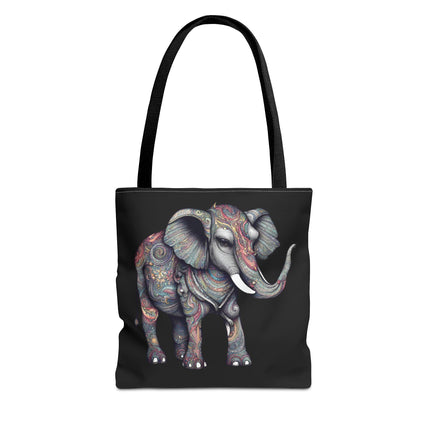 Personalized Elephant Gift Tote | Majestic Custom Grocery Bag | Animal Lovers Office Travel Carrier | Wild Kingdom Business Traveler