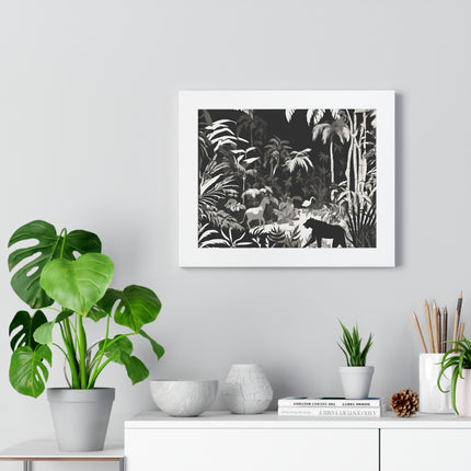 ANIMAL KINGDOM JUNGLE SCENE - Wildlife Shadow Framed Wall Art