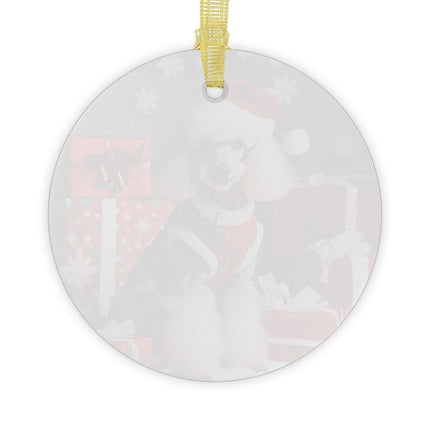 CLASSY POODLE Glass Christmas Ornament