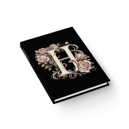 Personalized Letter H Diary | Custom Companion Journal | Hardcover Daily Life Log Black Book | Birthday, Wedding, Grandma, Grandmother Gift