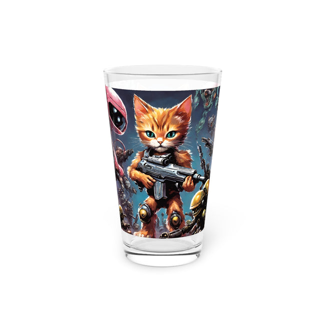 MECHANIMAL CLASH BATTLERS Kitten Krew Collectible Pint Glass 16 oz Cat Gifts Kitten Drinking Glass Child's Tumbler Child's Gifts
