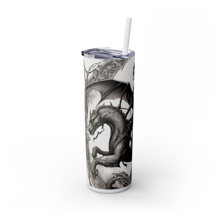 GOTHIC MEDIEVAL FLYING DRAGON Skinny Tumbler - Mutating Lizard Woman Beast Dark Fantasy Cup
