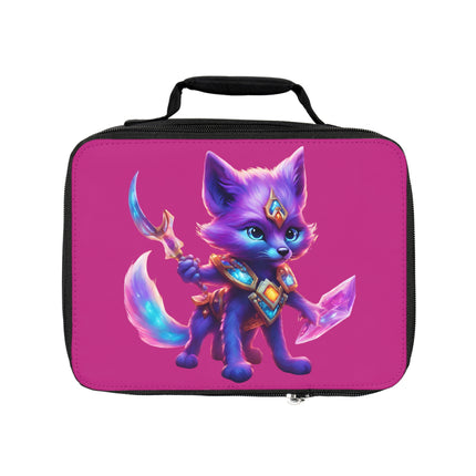 Crystal Fox Girls School Lunch Bag, Neon Violet Blue Centaur Cosmic Guardian Tote
