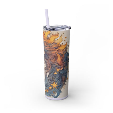 MOON GODDESS Skinny Tumbler - Celestial Astrology Beauty Night Sky Cup