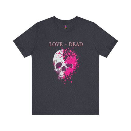 LOVE IS DEAD Skull and Hearts Hopeless Romantic T-Shirt - Dark Gothic Romance Tee