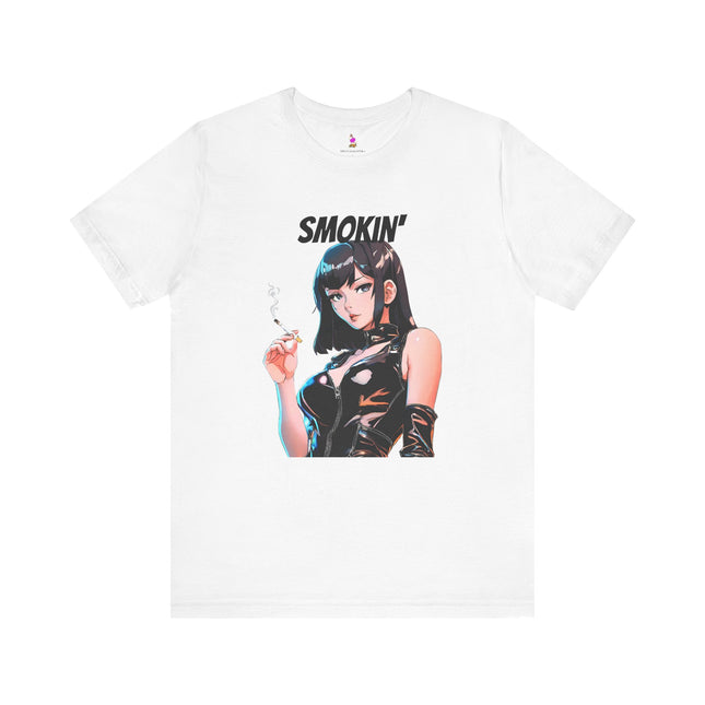 SMOKIN' T-Shirt - Anime Girl Leather Cigarette Edgy Art Tee