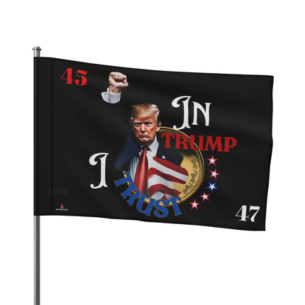President Donald Trump Fight Fight Fight Gold Coin House Flag | 2024 Election Banner | Liberty & Freedom American Loving Vet Voter Yard Gift