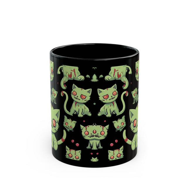 Zombie Cat Coffee Mug Gift, Cute Walking Dead Undead Kittens Tea or Cocoa Cup, Kids or Adults Home Work Office Morning Caffeine Mug
