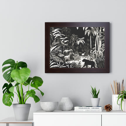 ANIMAL KINGDOM JUNGLE SCENE - Wildlife Shadow Framed Wall Art