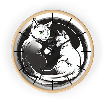 MOONLIT MEOWS Wall Clock - Romantic Cats Starry Night Decor