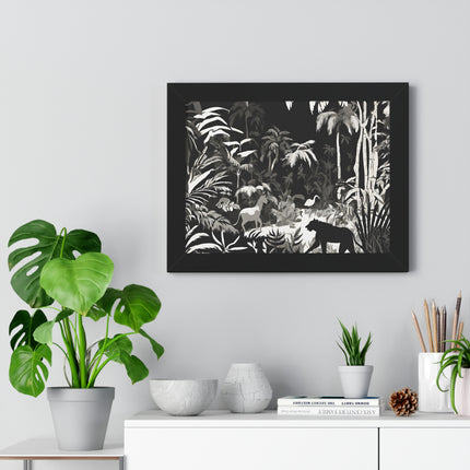 ANIMAL KINGDOM JUNGLE SCENE - Wildlife Shadow Framed Wall Art