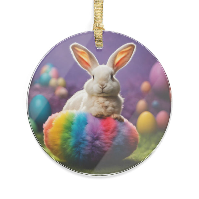 RAINBOW FUZZY EGG BUNNY Easter Tree Ornament