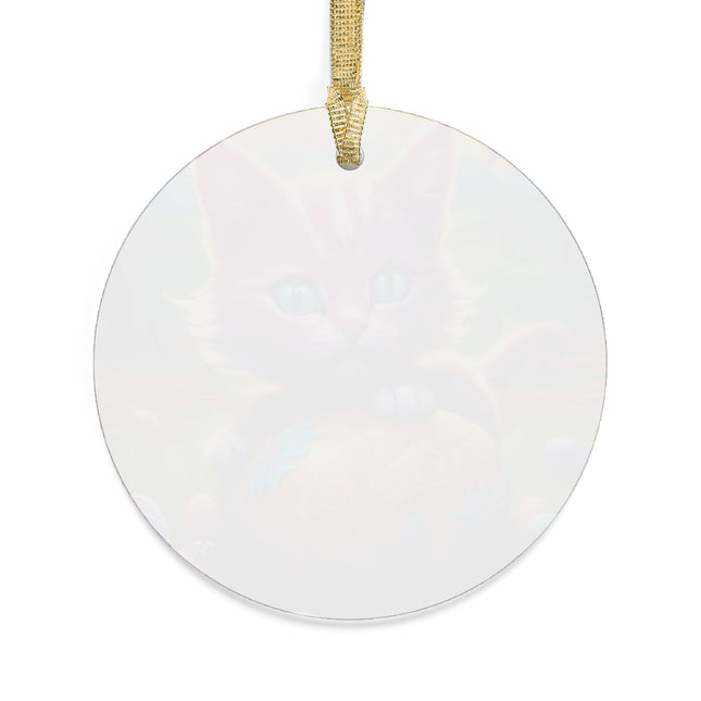 PINK GALAXY KITTEN EASTER EGG Tree Ornament