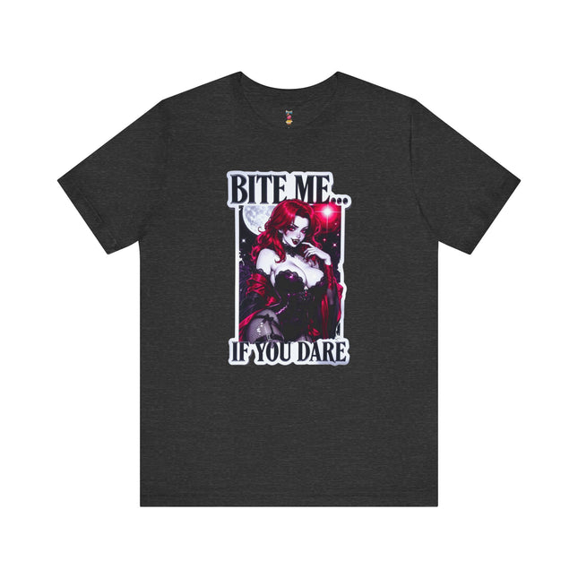BITE ME...IF YOU DARE T-Shirt Provocative Seductive Sexy Cartoon Tee